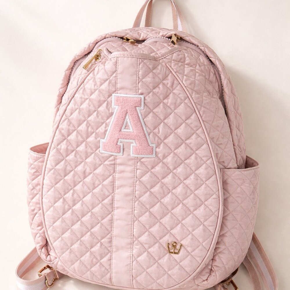 Oliver Thomas Quilted Pink Backpack Crown Logo Monogram A Like New